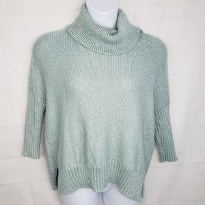Chico's Size 1 Sweater 3/4 Dolman Sleeve Turquoise